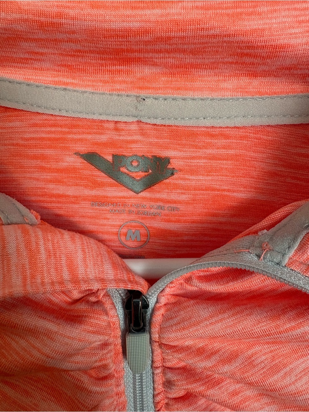 Pony Coral Heather Half-Zip Long Sleeve Pullover - Picture 3 of 6